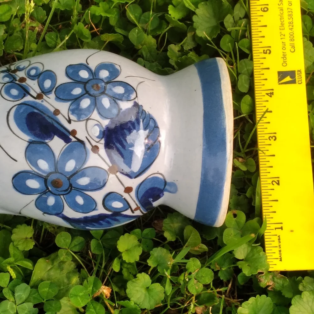 Vintage Mexican Tonala Painted Pottery Pitcher - Picture 5 of 16